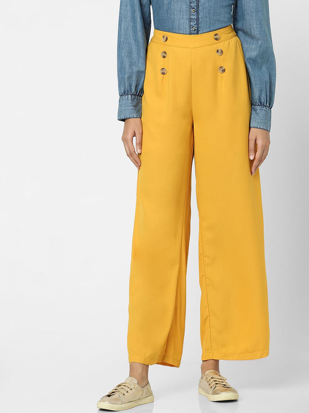 Aesthetic Bodies Joggers  Buy Aesthetic Bodies Flared Pants Yellow Online   Nykaa Fashion