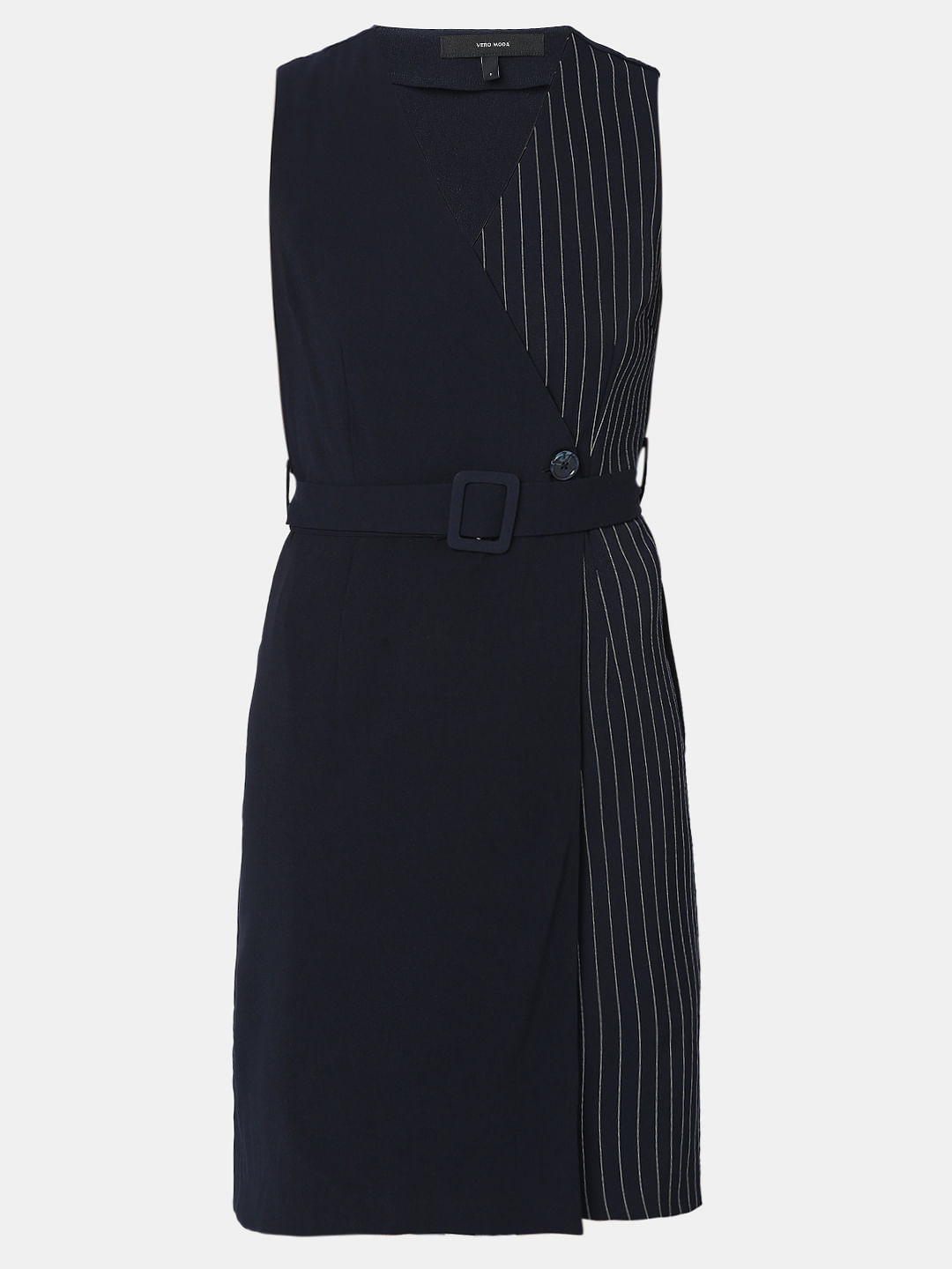 Pinstripe shift outlet dress