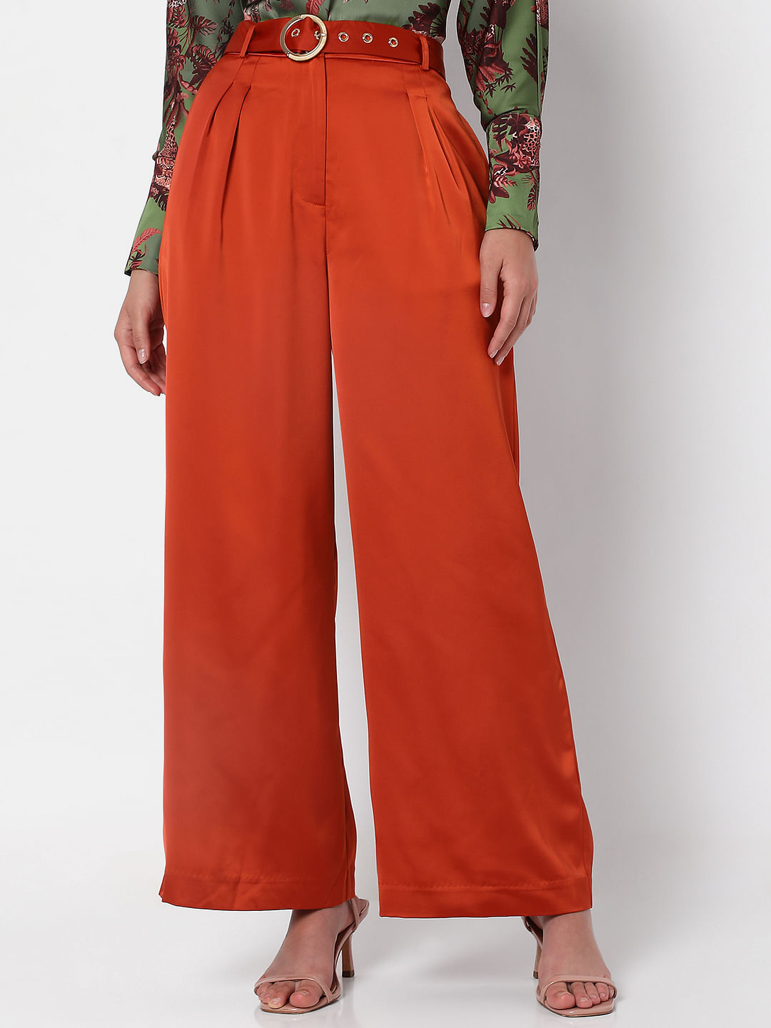 HighWaisted Ecofriendly Trousers with Hidden Side Zipper  Ankle Pants   Sustain Wear