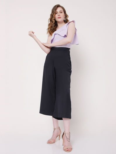 Navy Blue Mid Rise Culottes