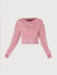 Pink Abstract Print Cropped Sweatshirt