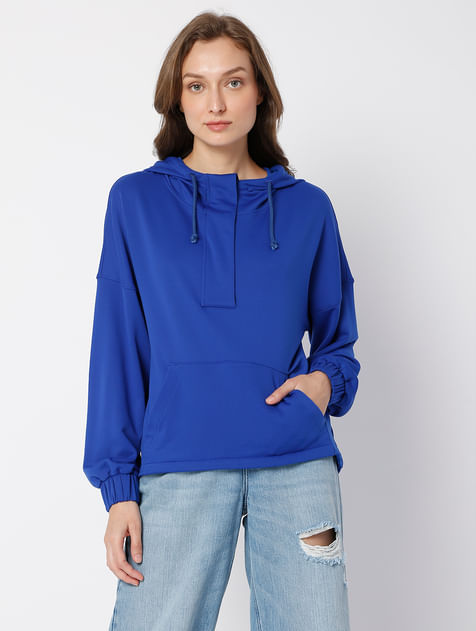 Blue Hooded Co-ord Set Sweatshirt