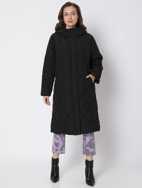 Black Long Hooded Coat