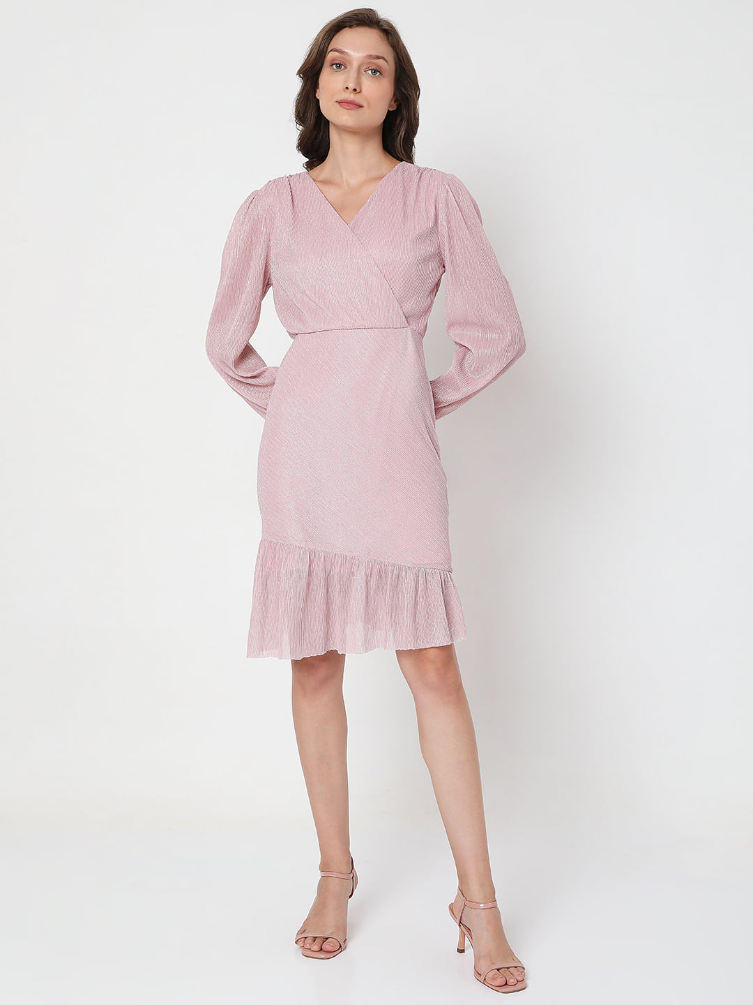 Light pink flare sales dress