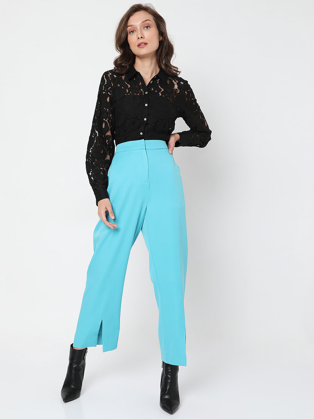 High-waisted tailored trousers - Black - Ladies | H&M IN