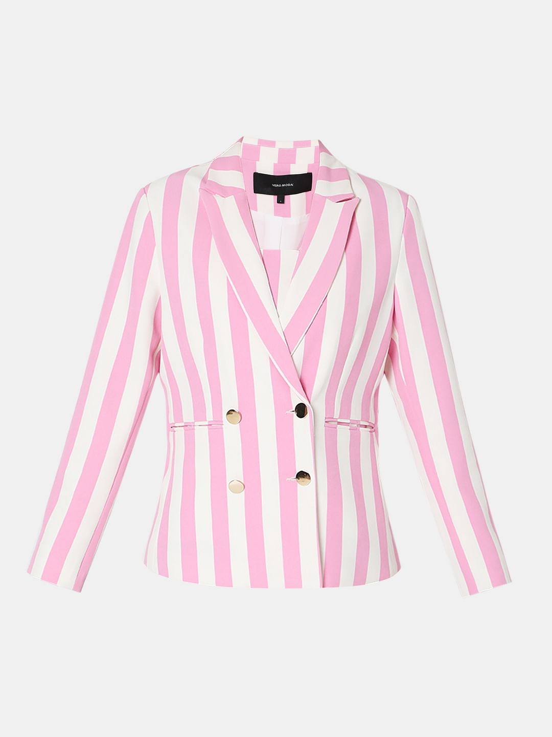 Pink and clearance white striped blazer