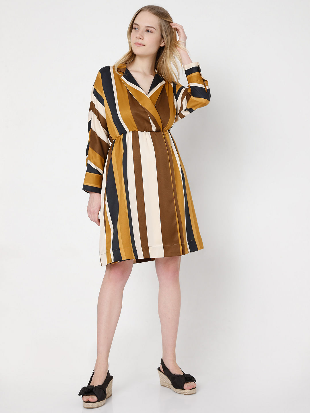 Striped flare outlet dress