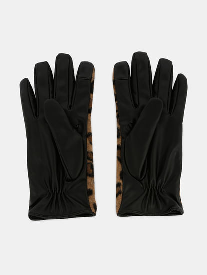 Black Animal Print Gloves
