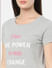 Grey Typographic Print T-shirt