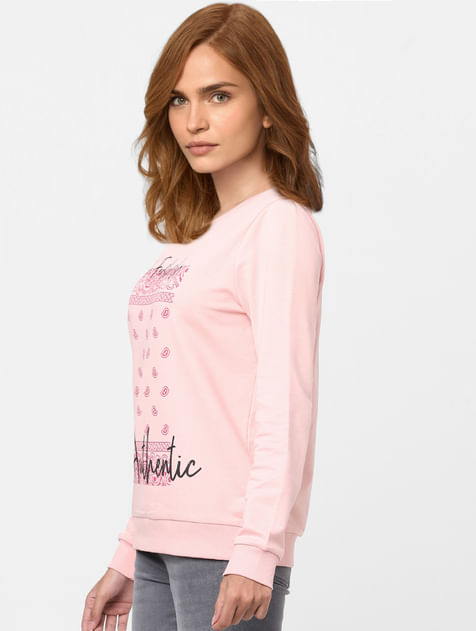 Pink Graphic Print Sweatshirt