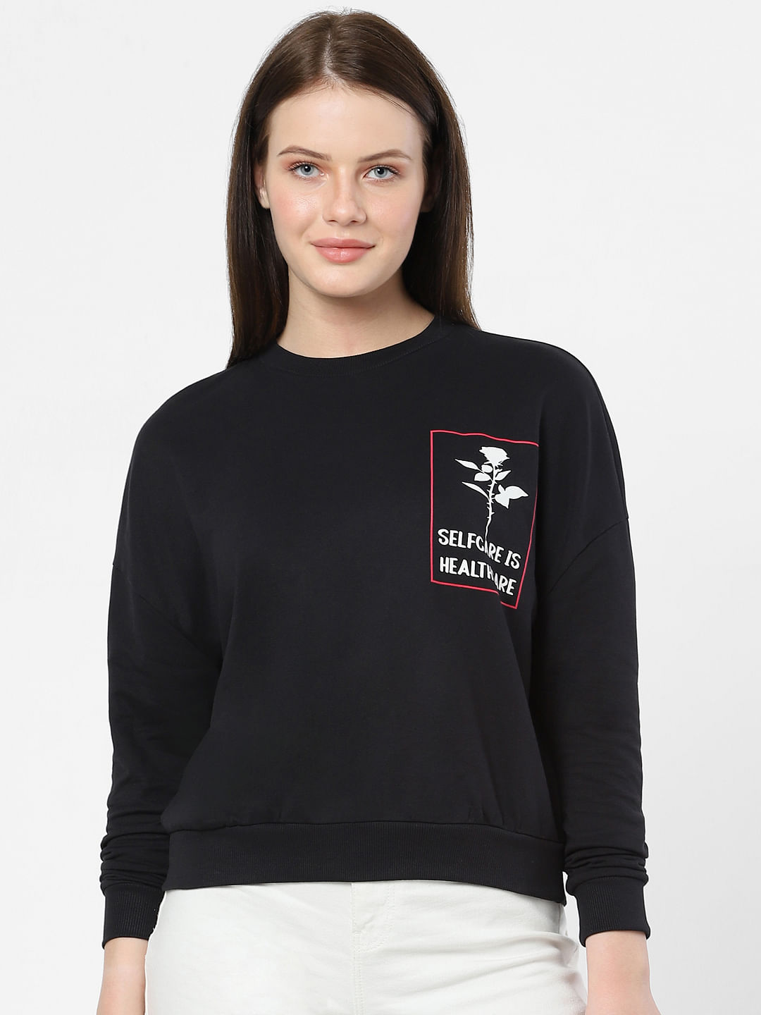 Black 2025 slogan sweatshirt