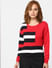 Red Colourblocked Sweater