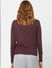 Burgundy Peephole Detail Sweater