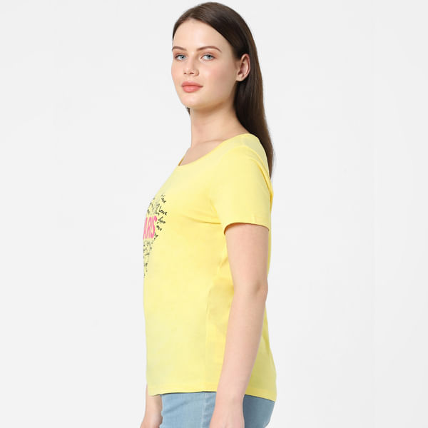 

BESTSELLER CLOTHING Yellow Typographic Print T-shirt