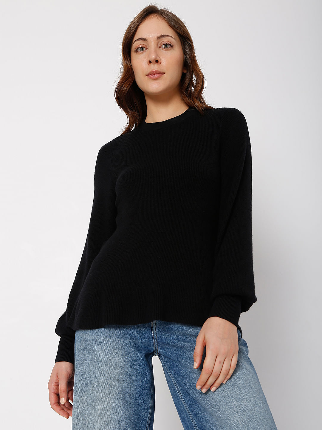 Black peplum outlet sweater