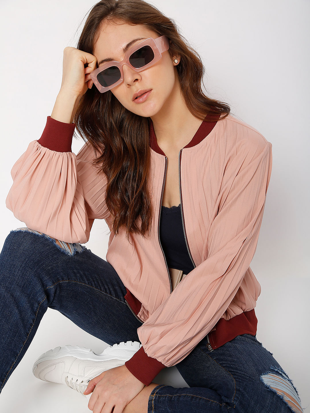 Blush clearance bomber jacket