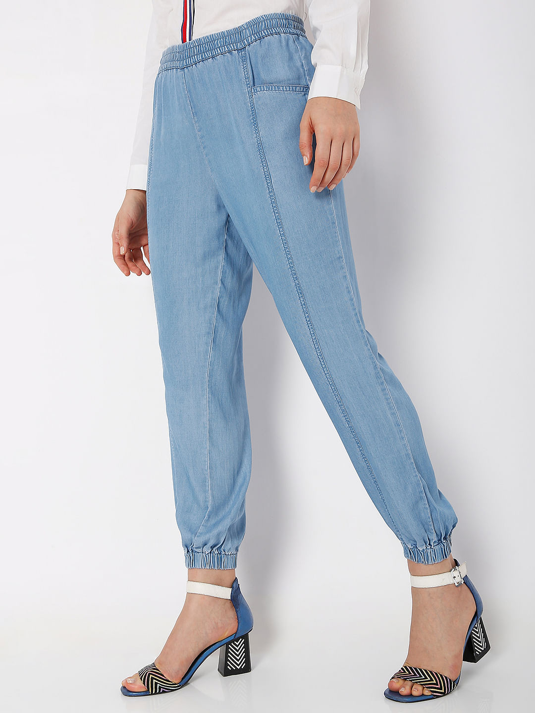 Katie High Rise Crossover Jeans - Distressed Vintage Indigo Wash |  Universal Standard
