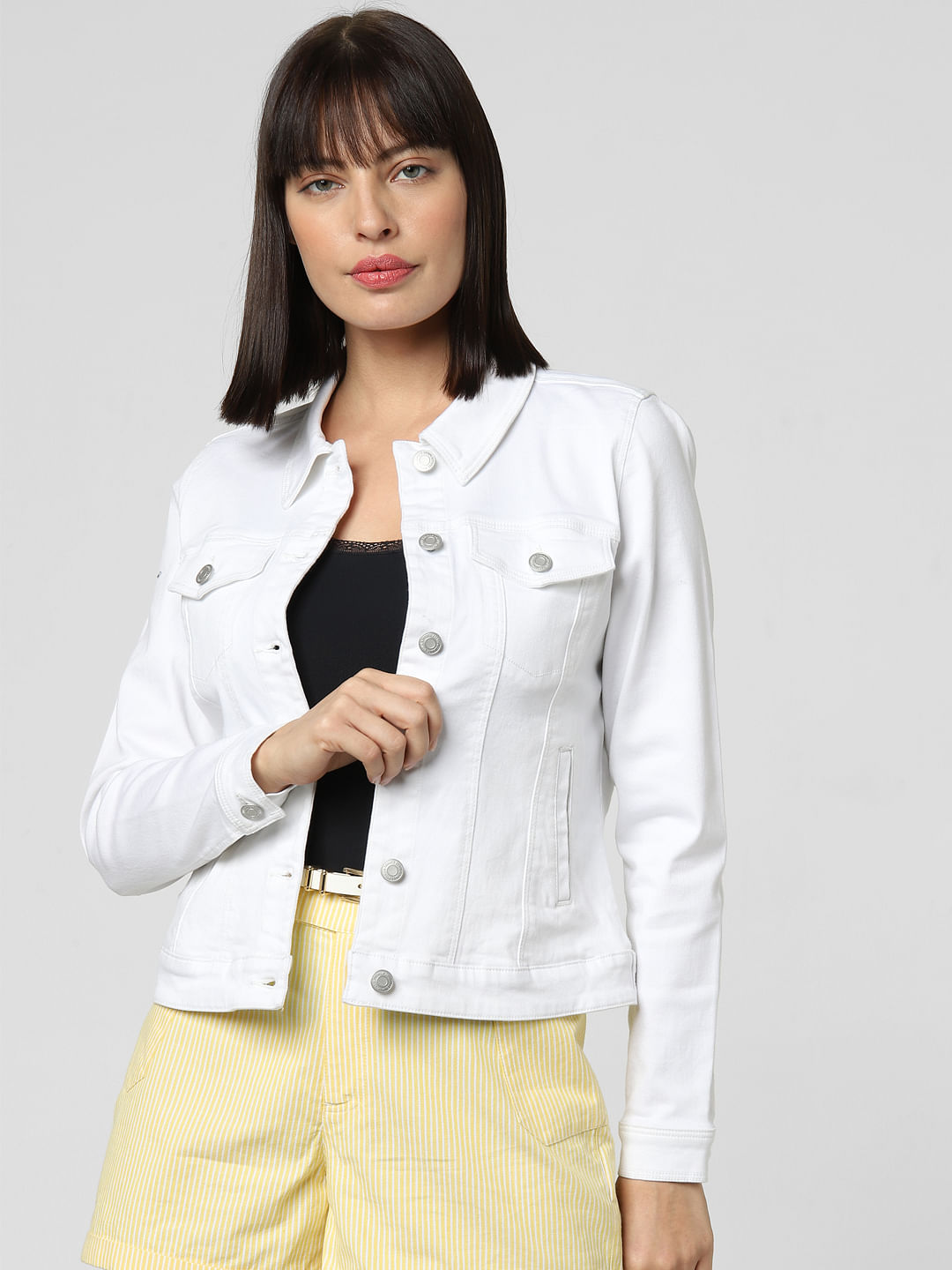 ladies white denim jacket