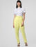 Yellow High Rise Belted Pants