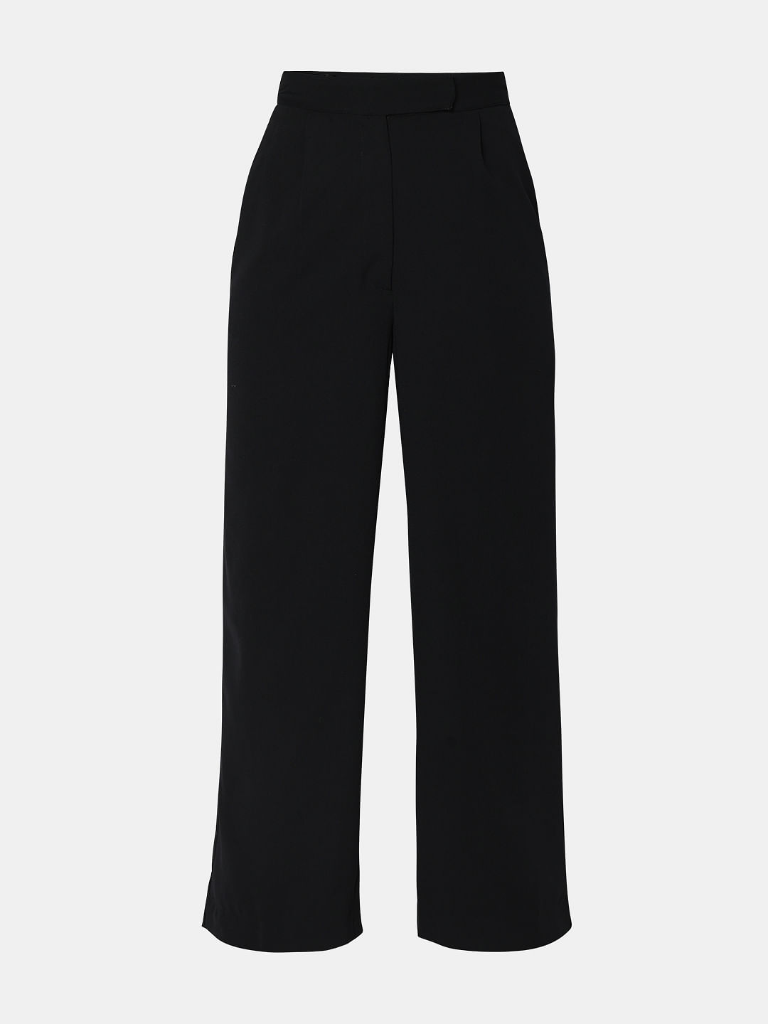 Black High Rise Wide Leg Pants