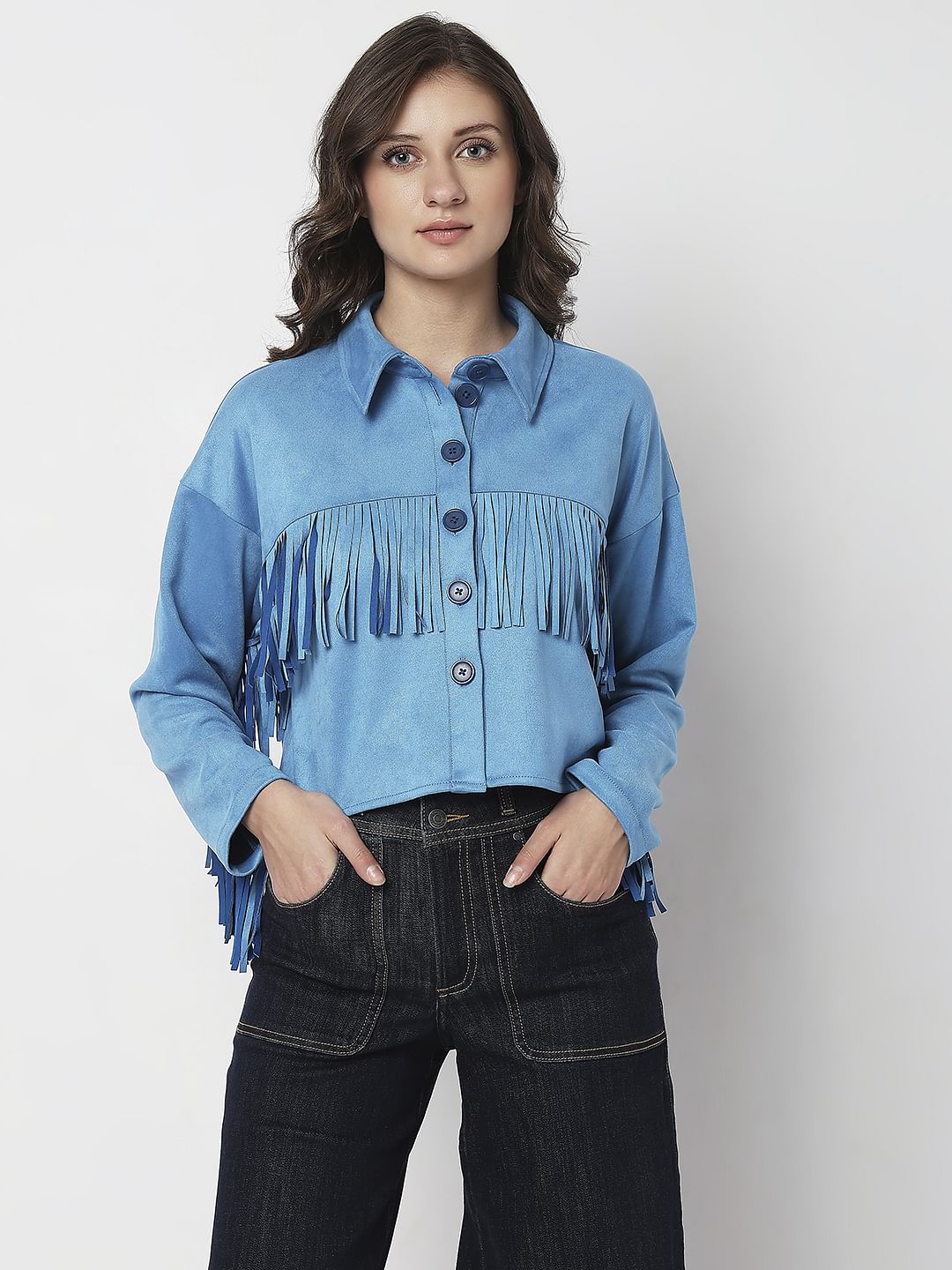 Fringe sleeve jacket best sale