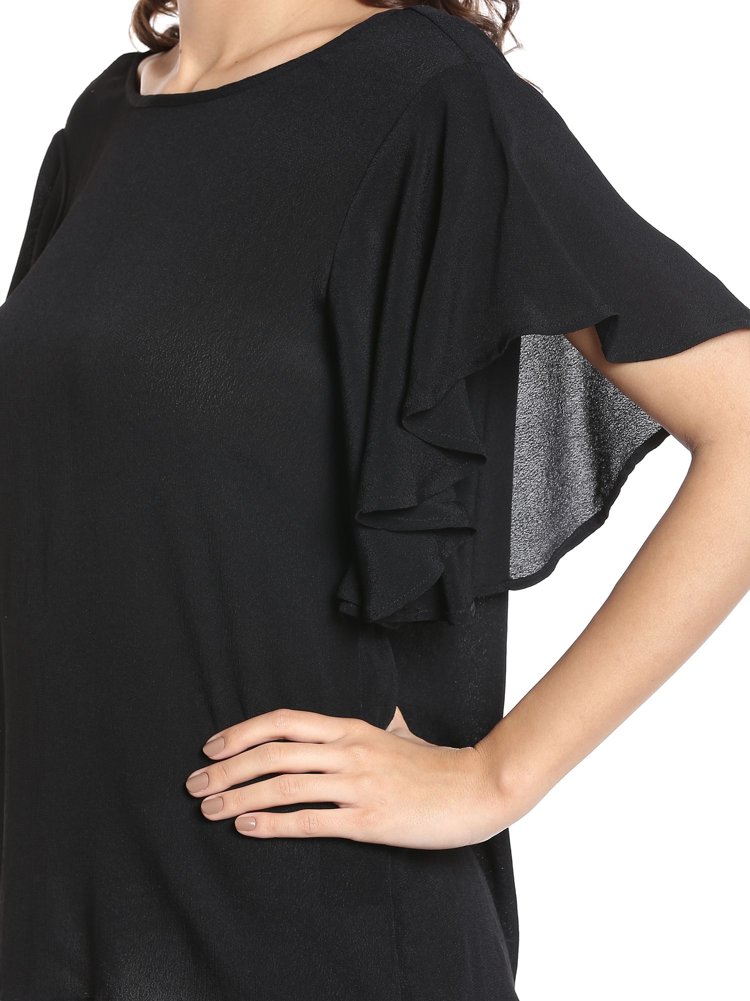 Buy Women Black Frill Sleeves Toponline 