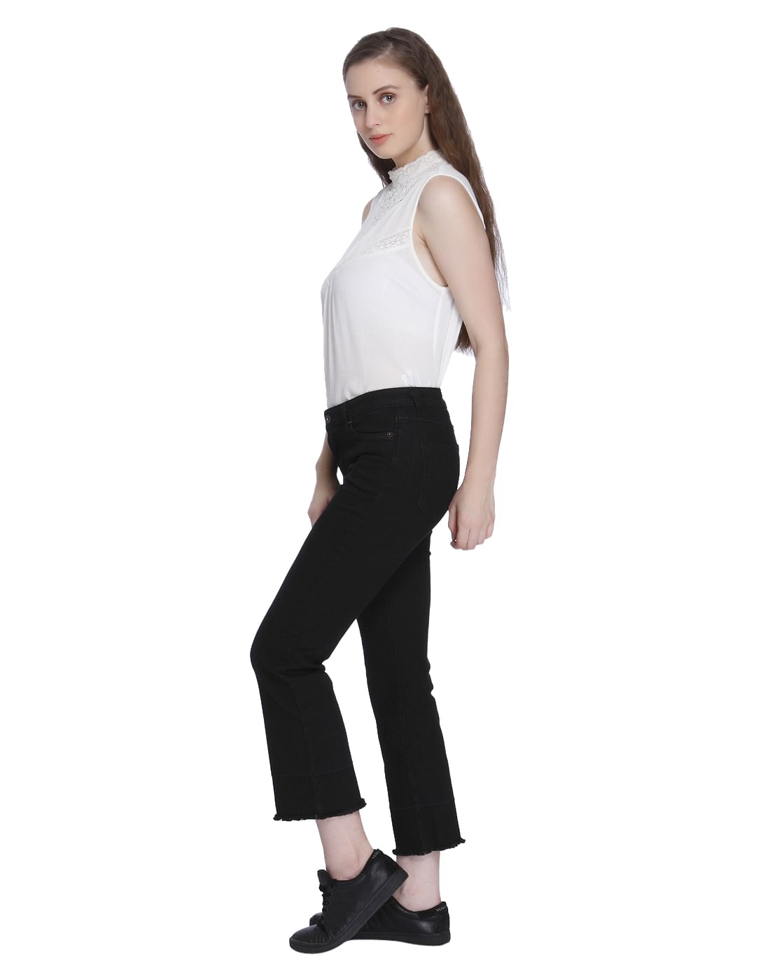 relaxed fit cropped jeans