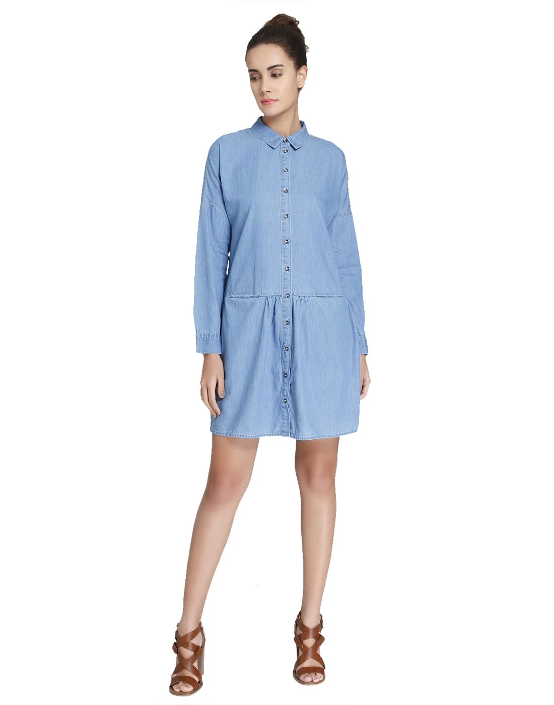 light blue shirt dress womens