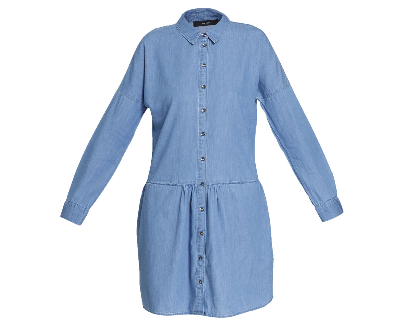 light blue denim shirt dress