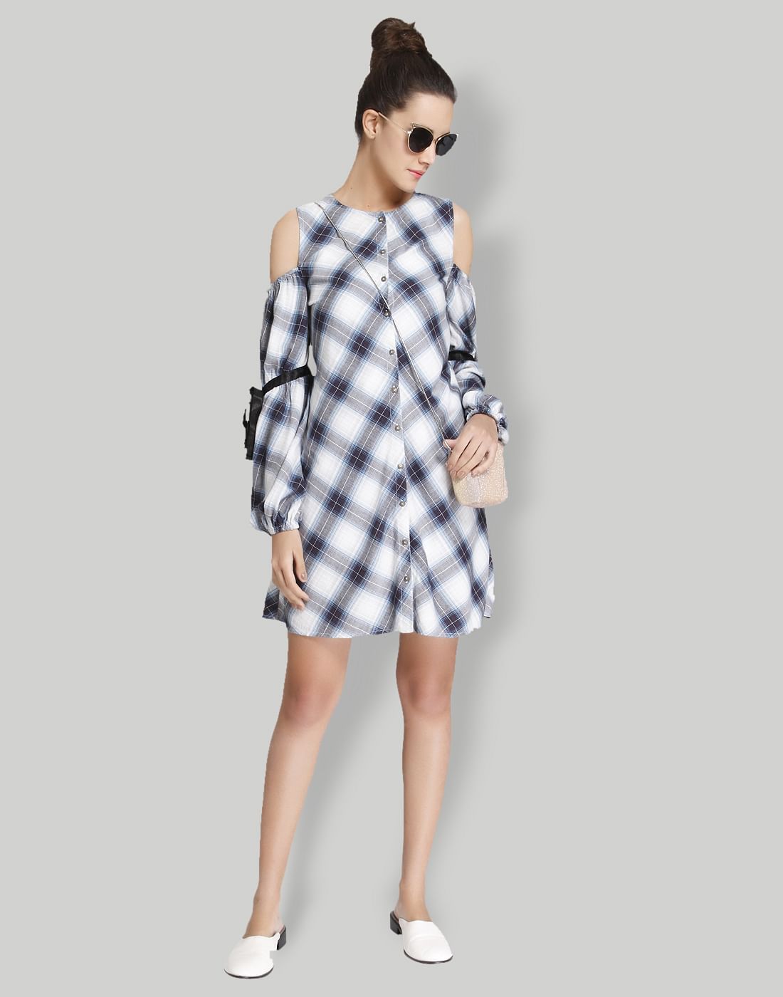 cold shoulder shirt dress