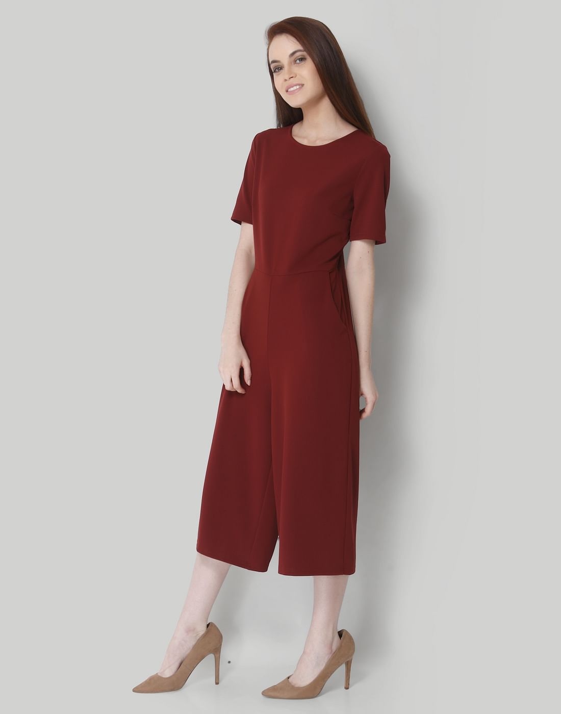 vero moda maroon jumpsuit