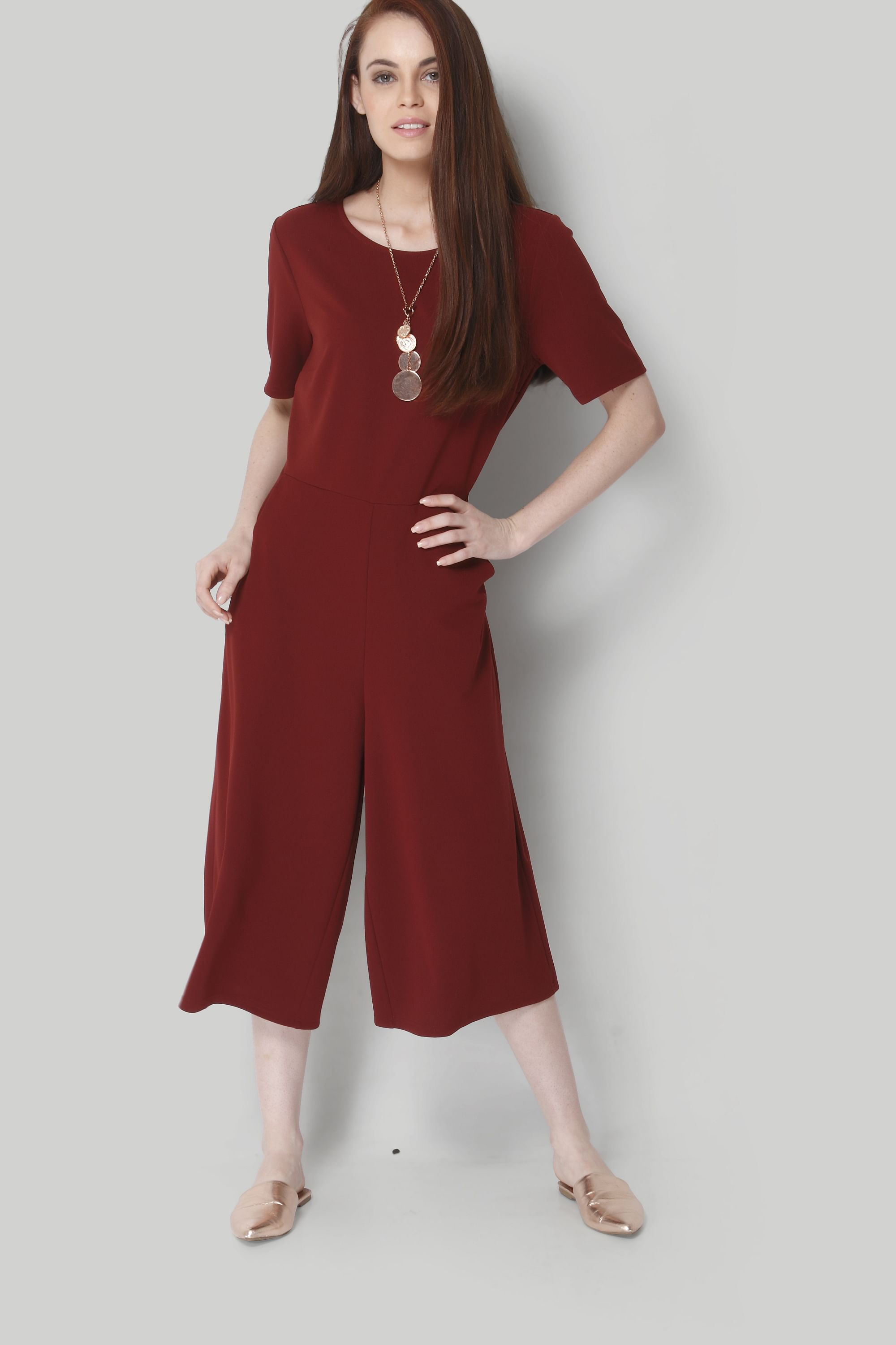 vero moda maroon jumpsuit