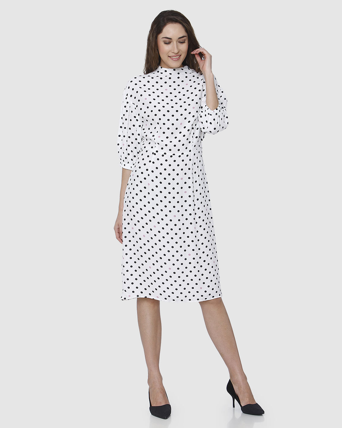 polka dot midi dress