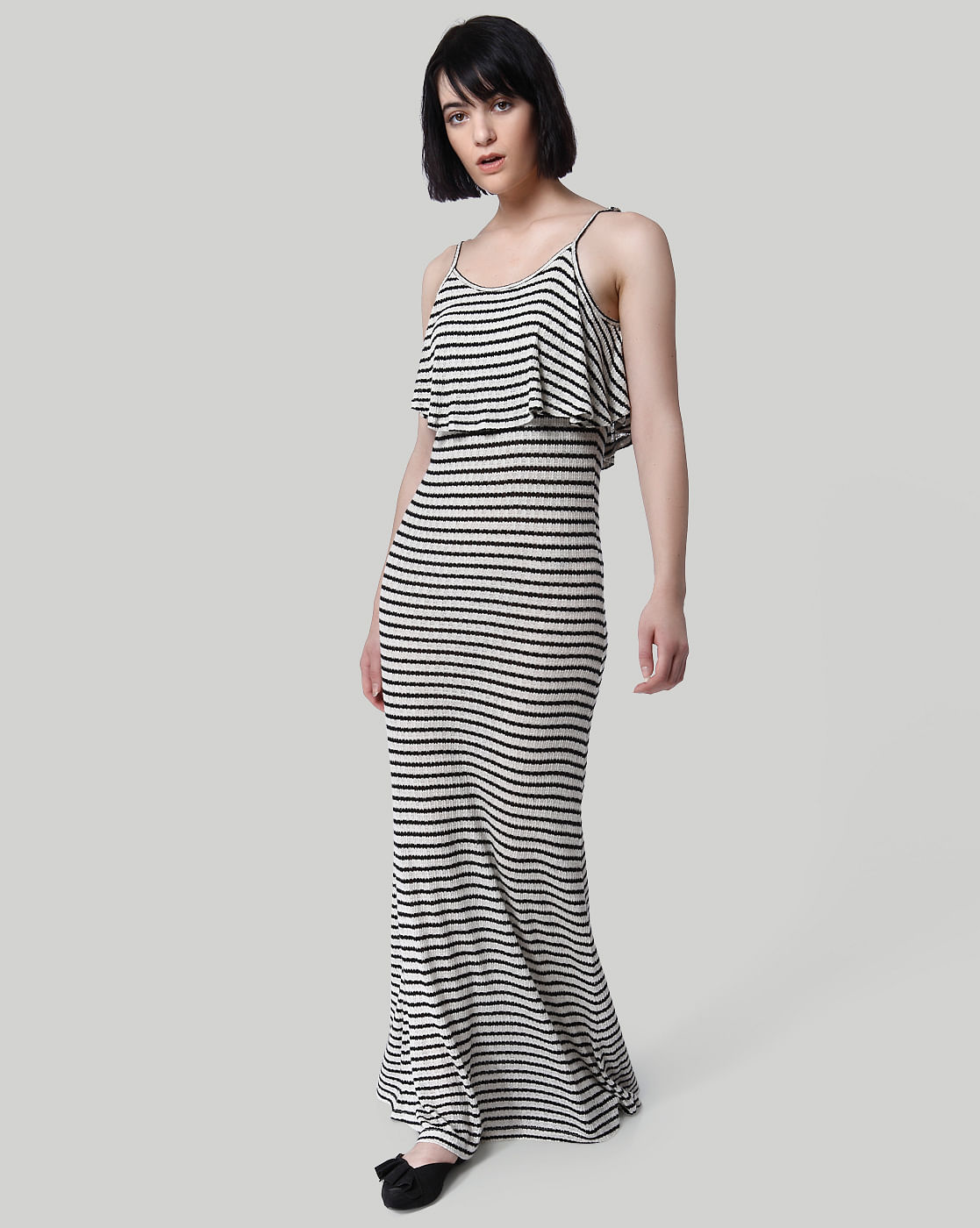 black striped maxi dress