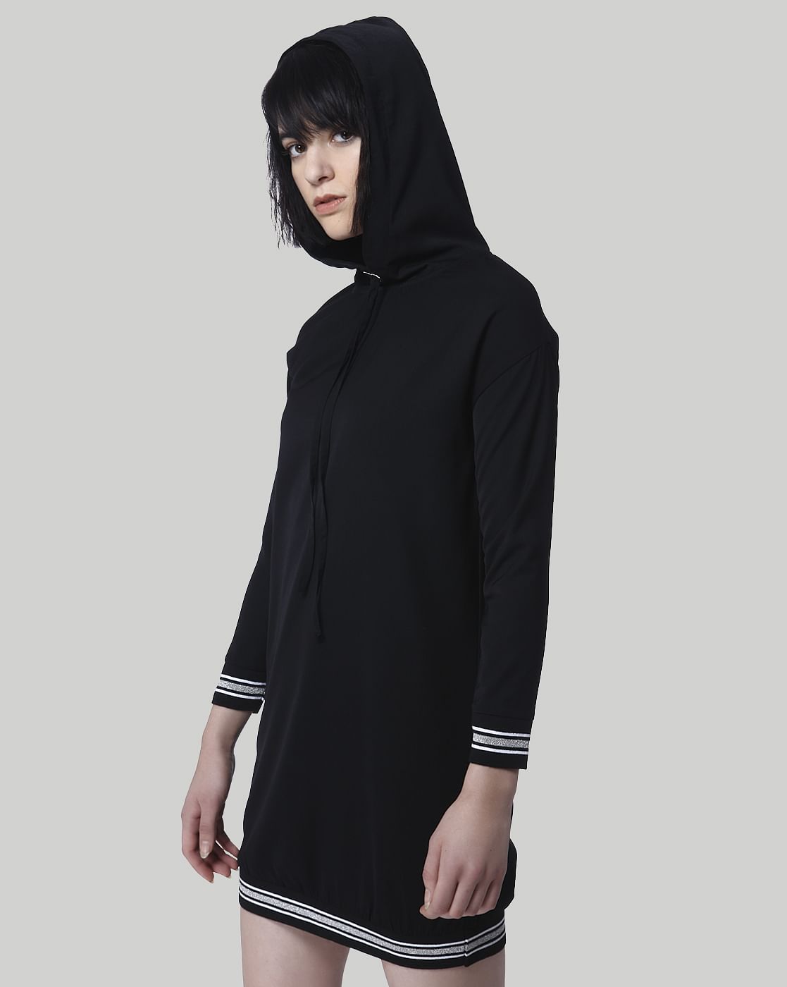 hooded shift dress
