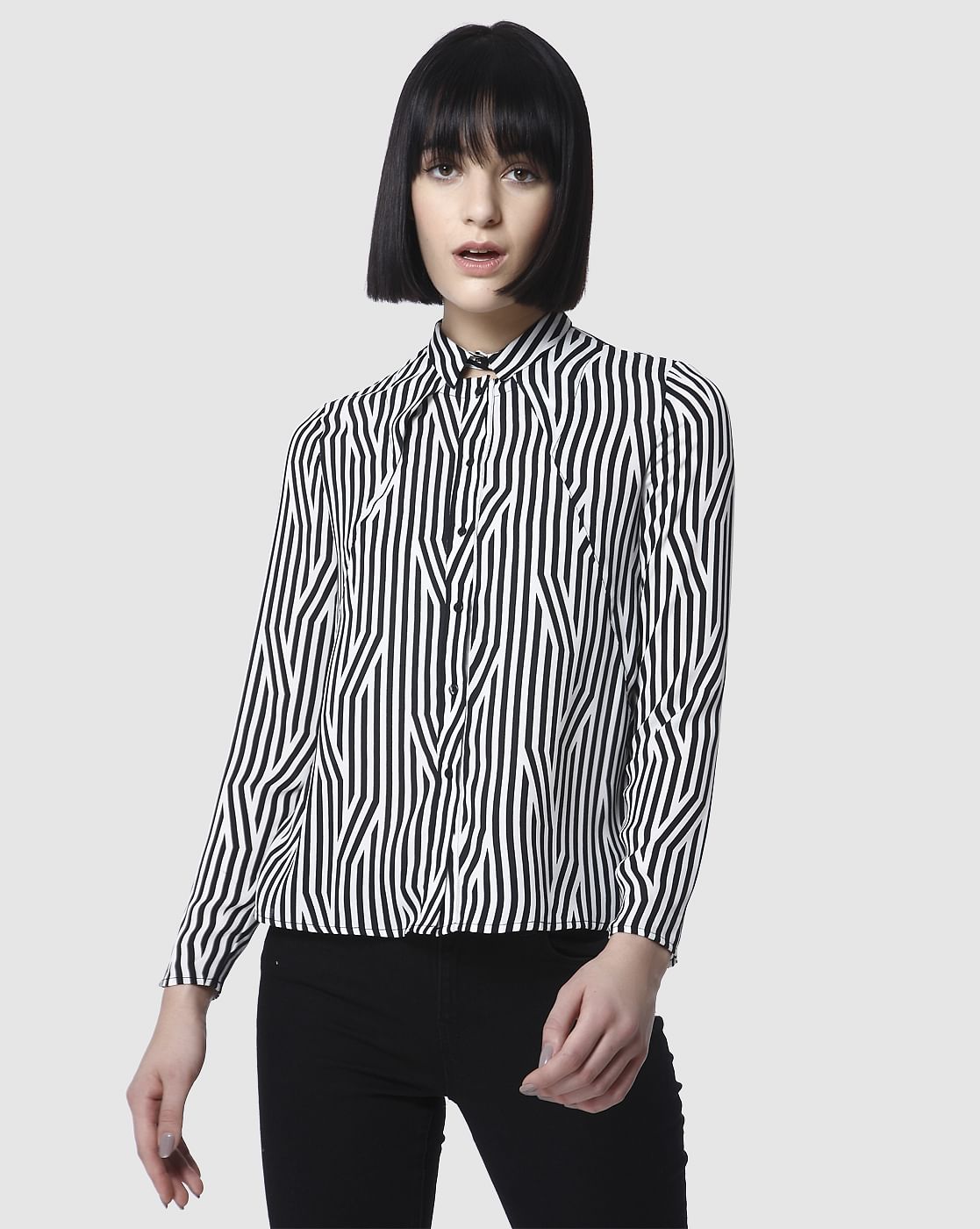 vero moda black and white striped dress