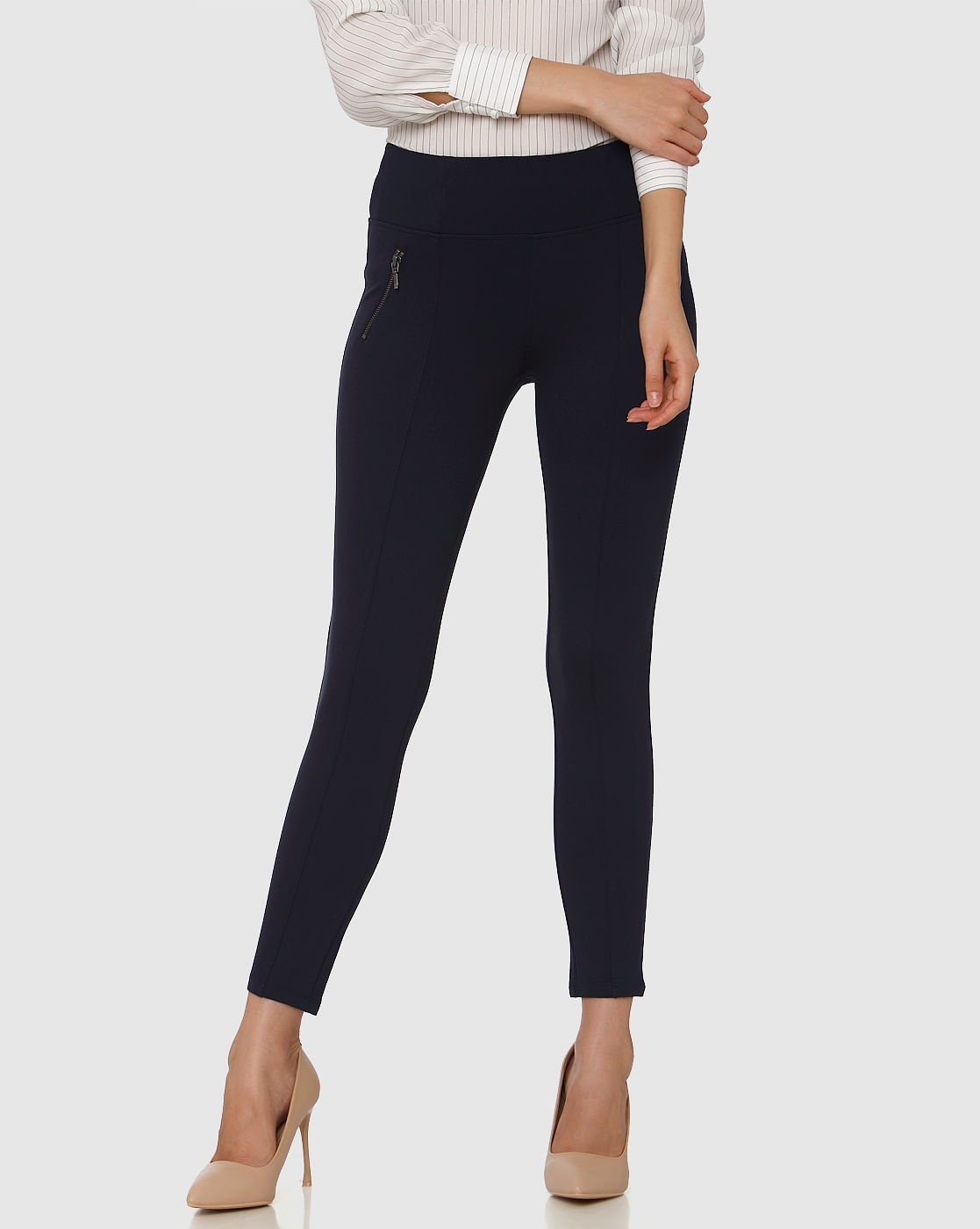 Navy Blue Women Leggings W Code By Lifestyle - Buy Navy Blue Women Leggings  W Code By Lifestyle online in India