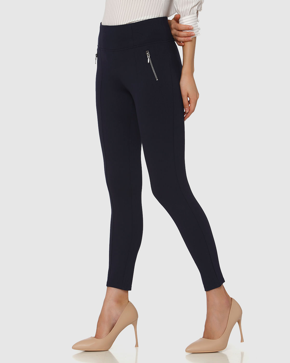 Buy Accurate Fashion Women's Straight Fit Leggings (ACC-070_Grey,  Black_Free Size) at Amazon.in
