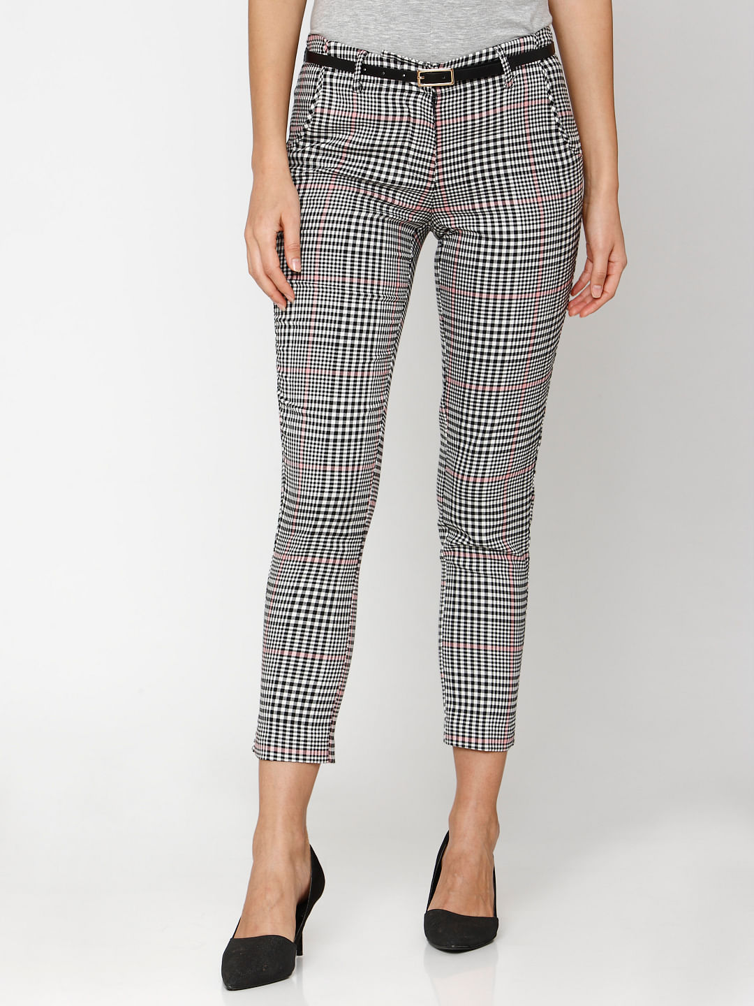 Mid Rise Plaid Skinny Ankle Pants in Bi-Stretch | Gap Factory