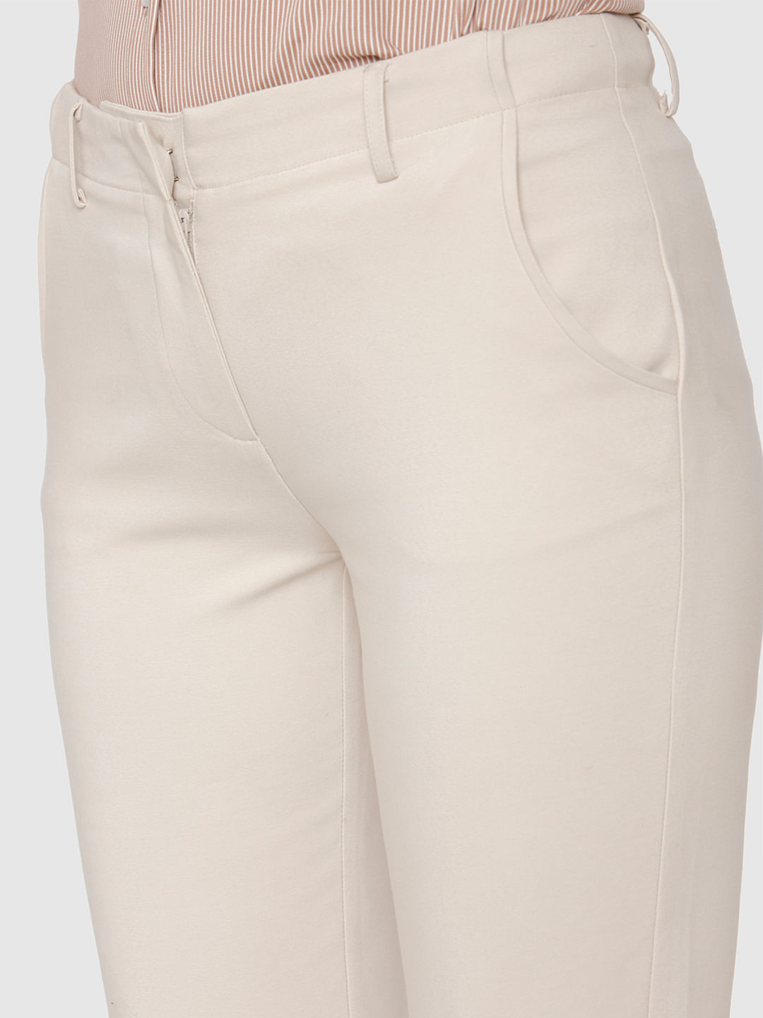 Beige M WOMEN FASHION Trousers Basic October Chino trouser discount 76% 