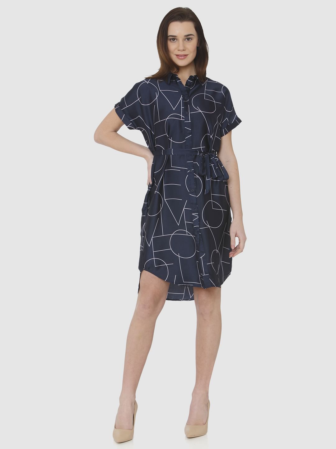 vero moda navy blue dress
