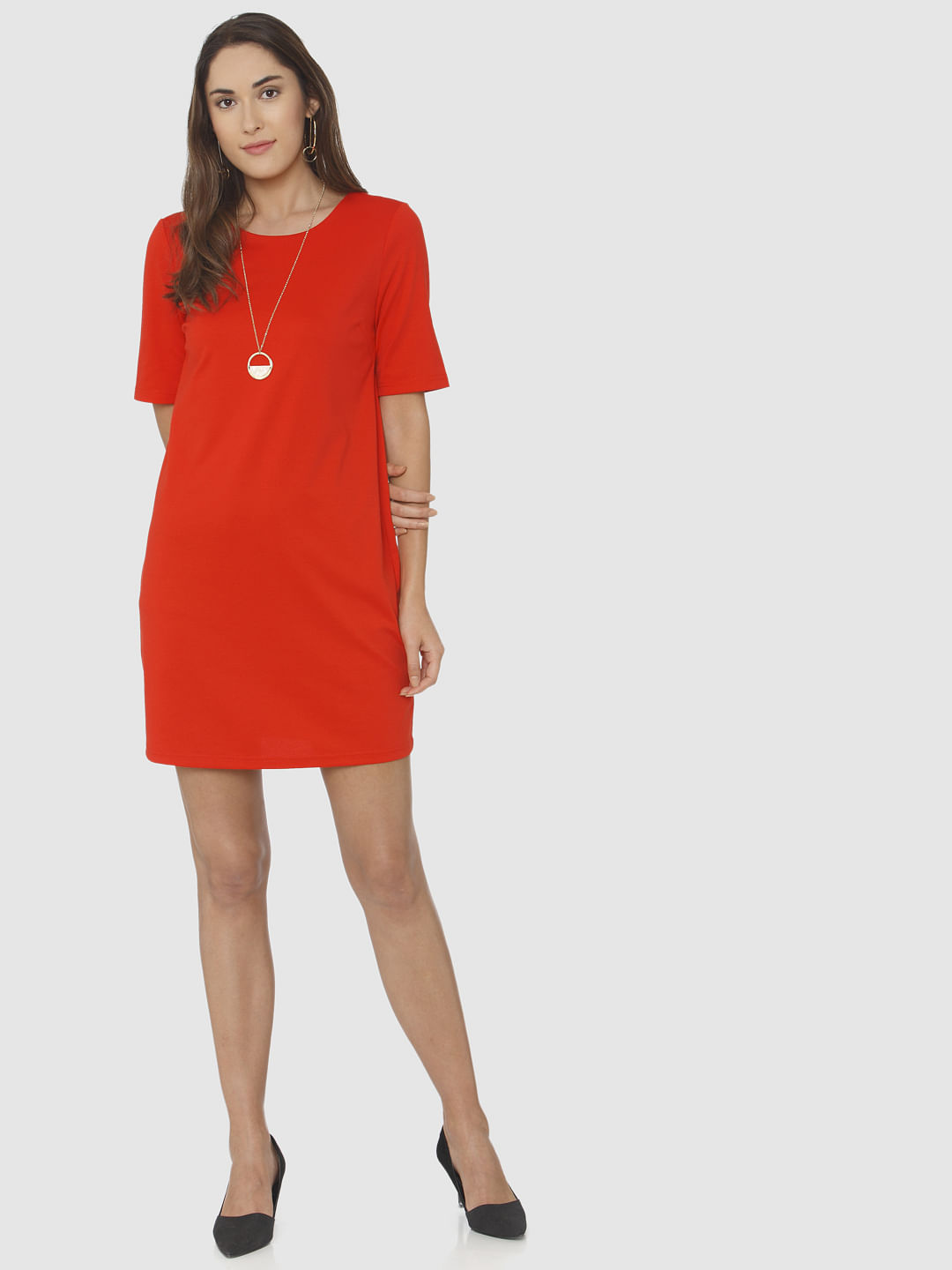 red shift dress