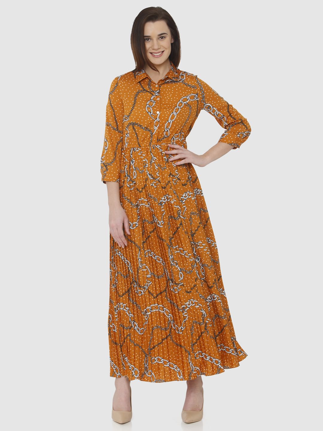 maxi orange dress