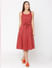 Red Check Belted Fit & Flare Dress