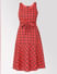 Red Check Belted Fit & Flare Dress