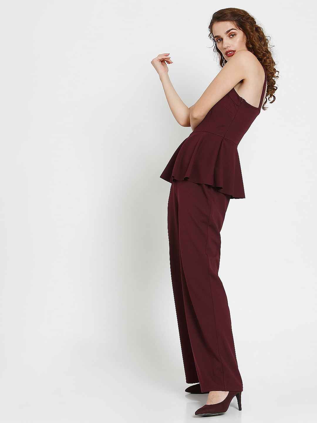 vero moda maroon jumpsuit