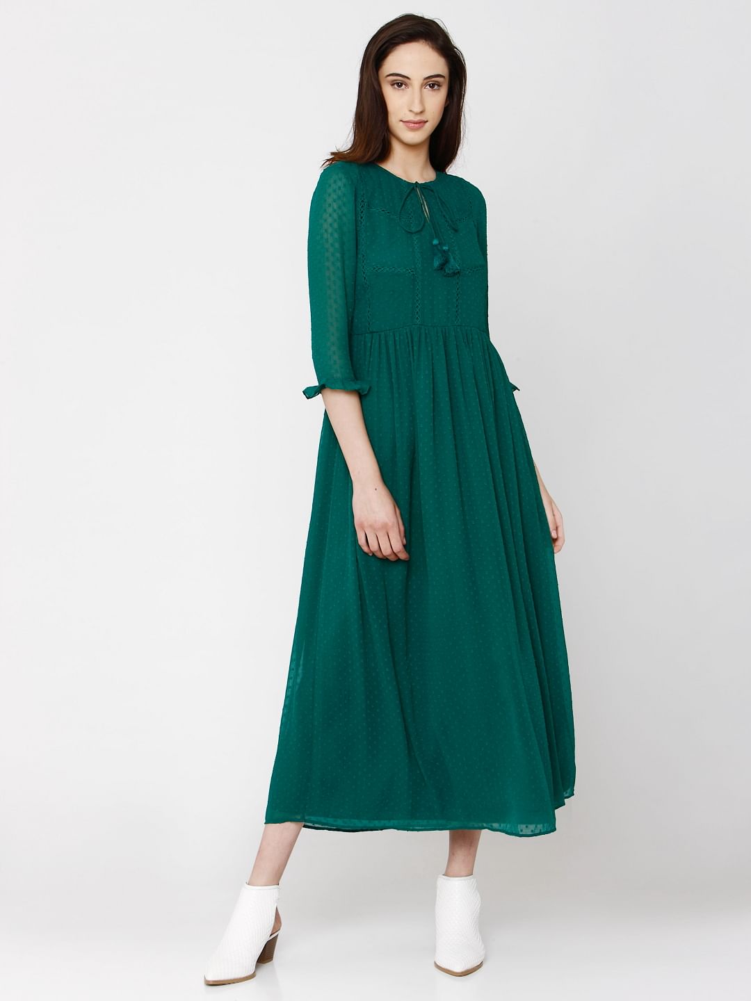 vero moda green maxi dress