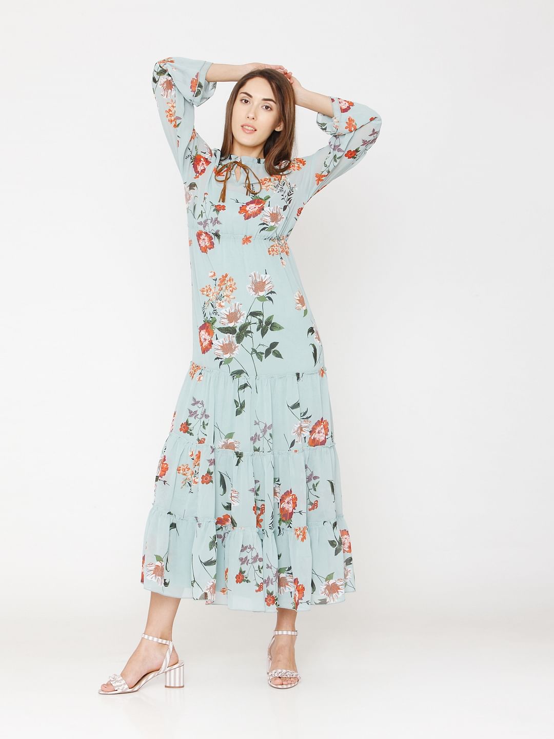 vero moda green maxi dress