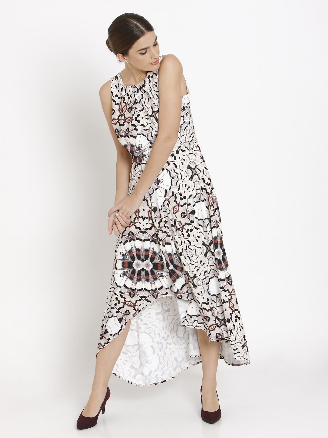 abstract print dress