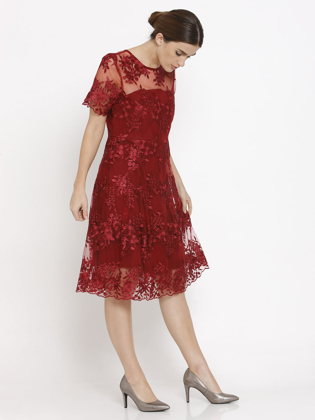 vero moda red lace dress